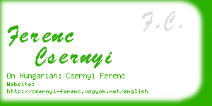 ferenc csernyi business card